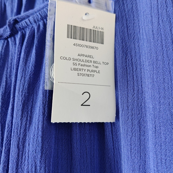 Chico's Royal Blue Women's Cold Shoulder Top - Picture 2 of 6